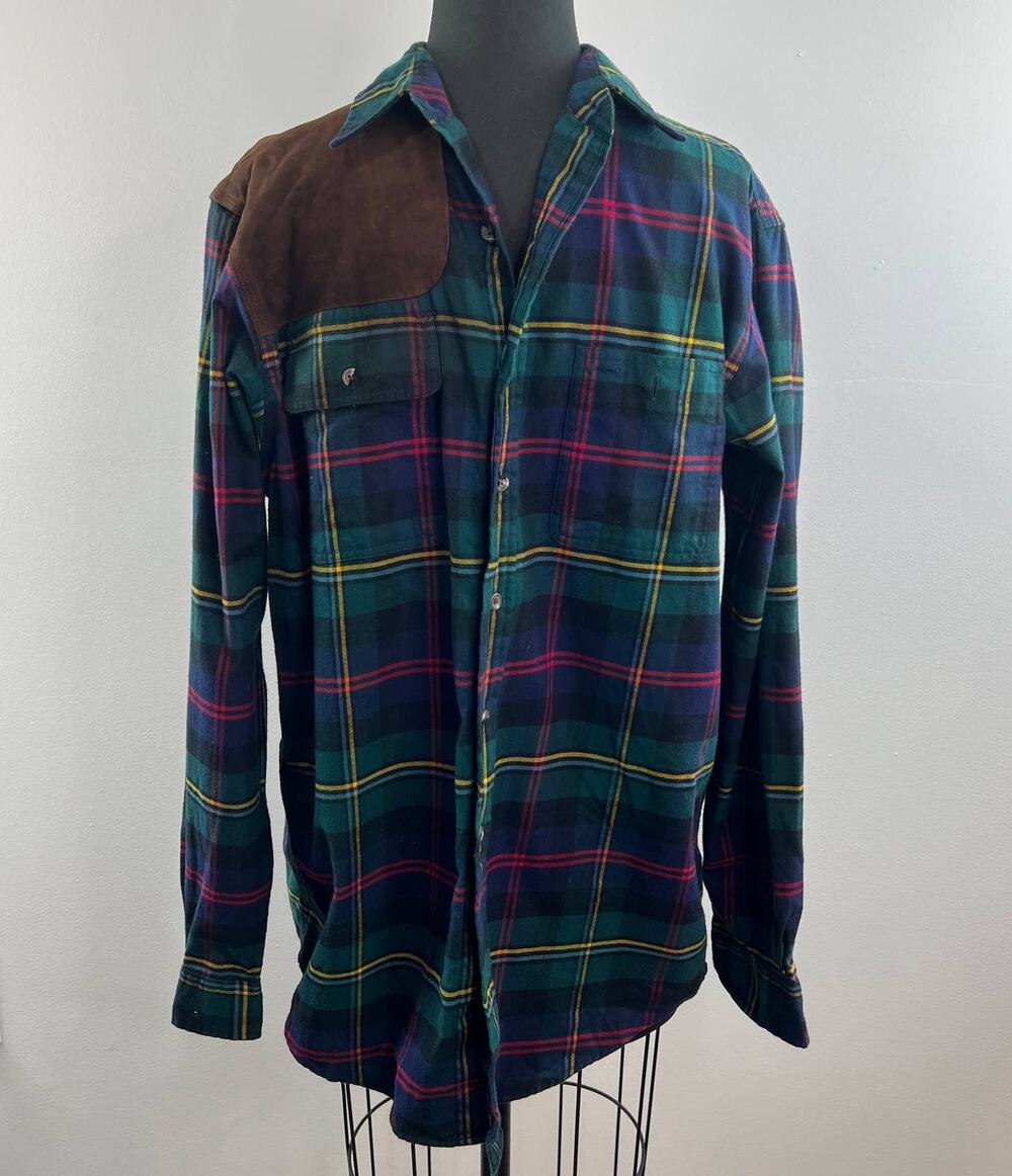 POLO by Ralph Lauren Green Blue Plaid Long Sleeve Button-Down Men's Shirt Size L